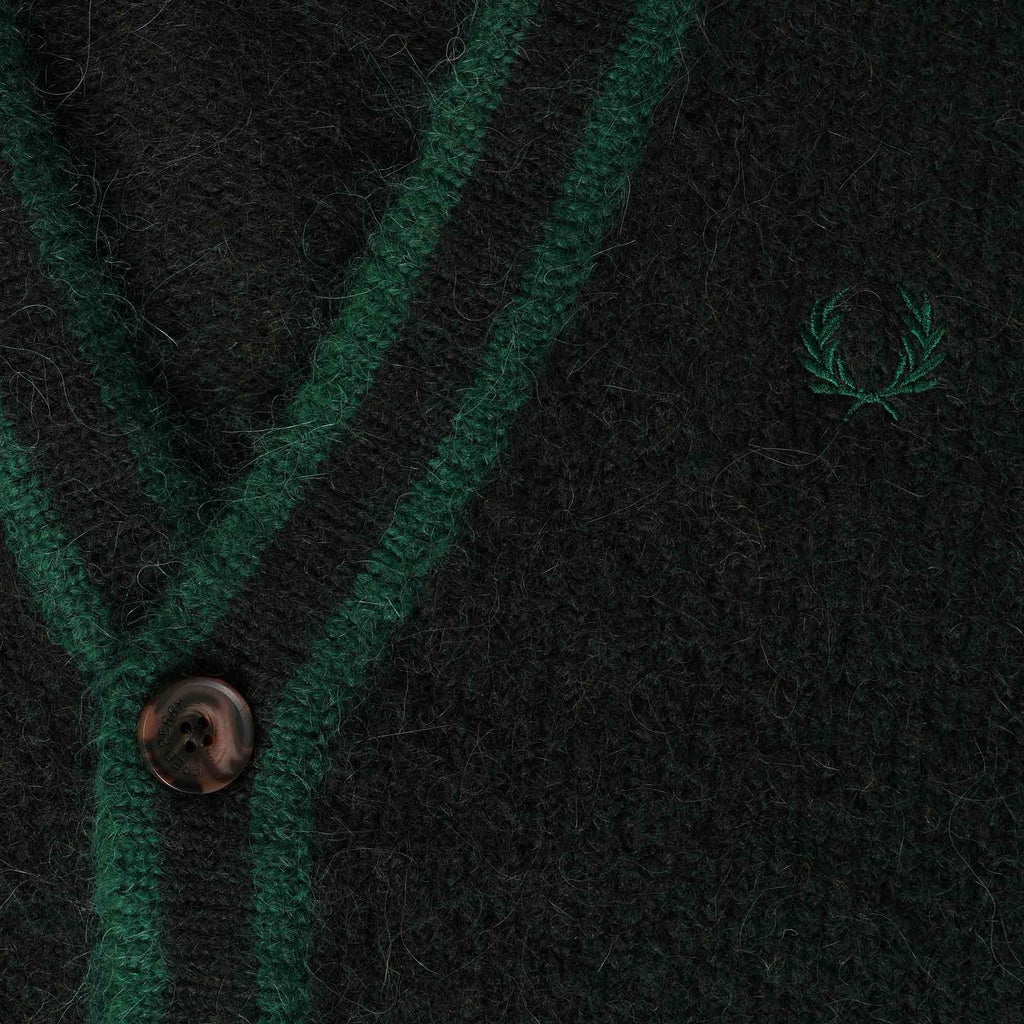 Fred Perry Alpaca Blend Cardigan - Night Green
