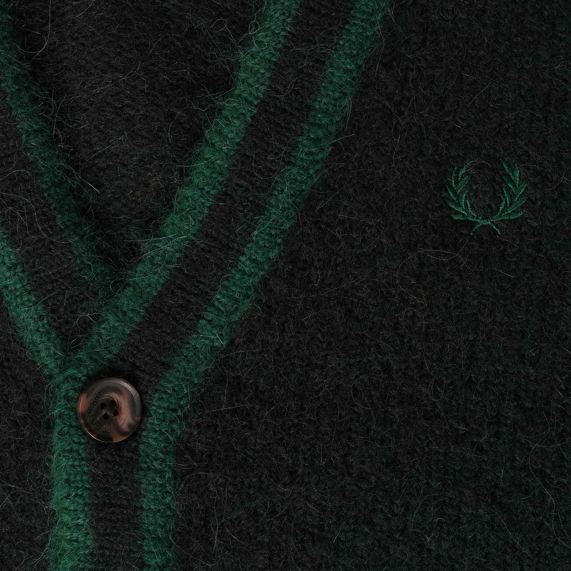 Fred Perry Alpaca Blend Cardigan - Night Green
