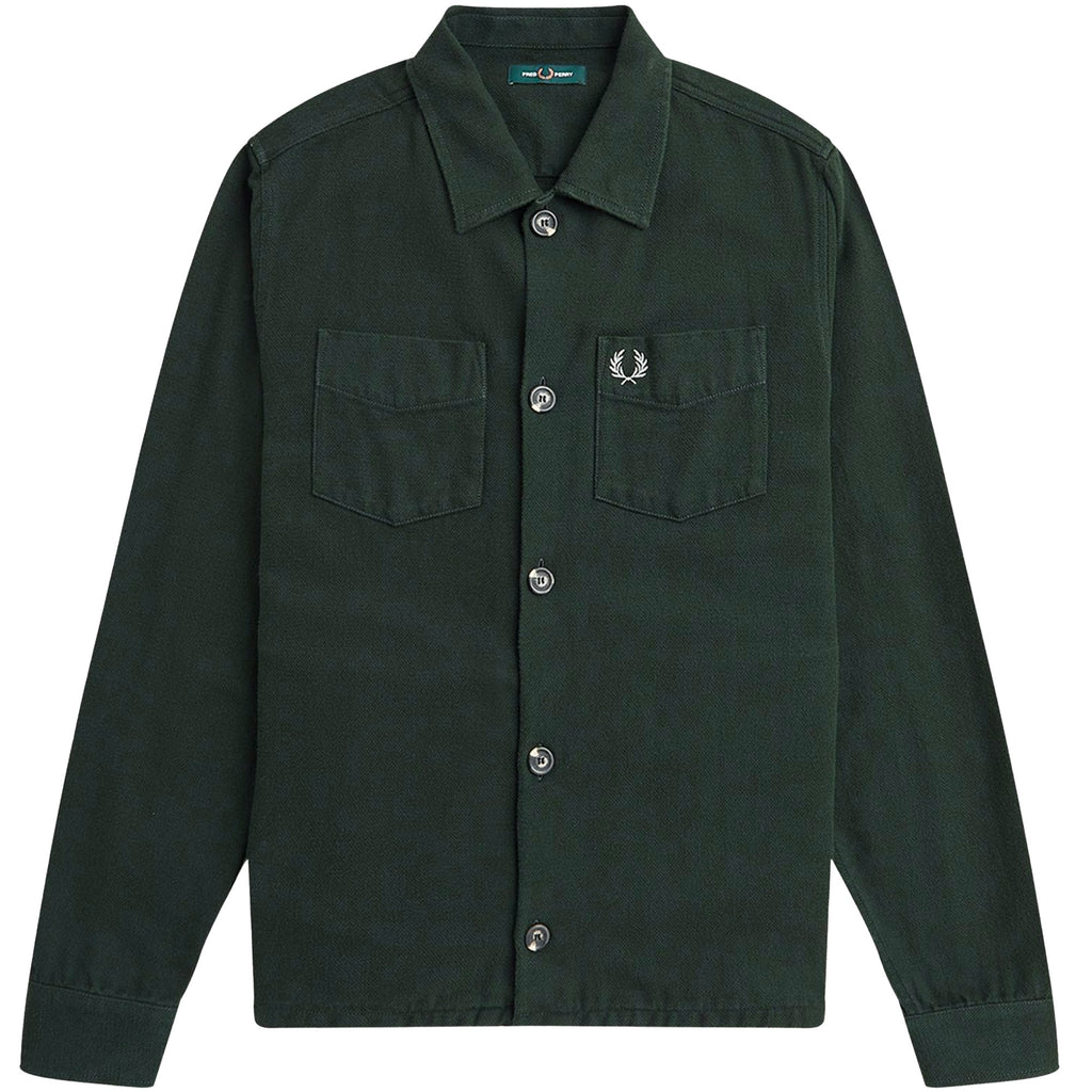Fred Perry Wool Blend Overshirt - Night Green