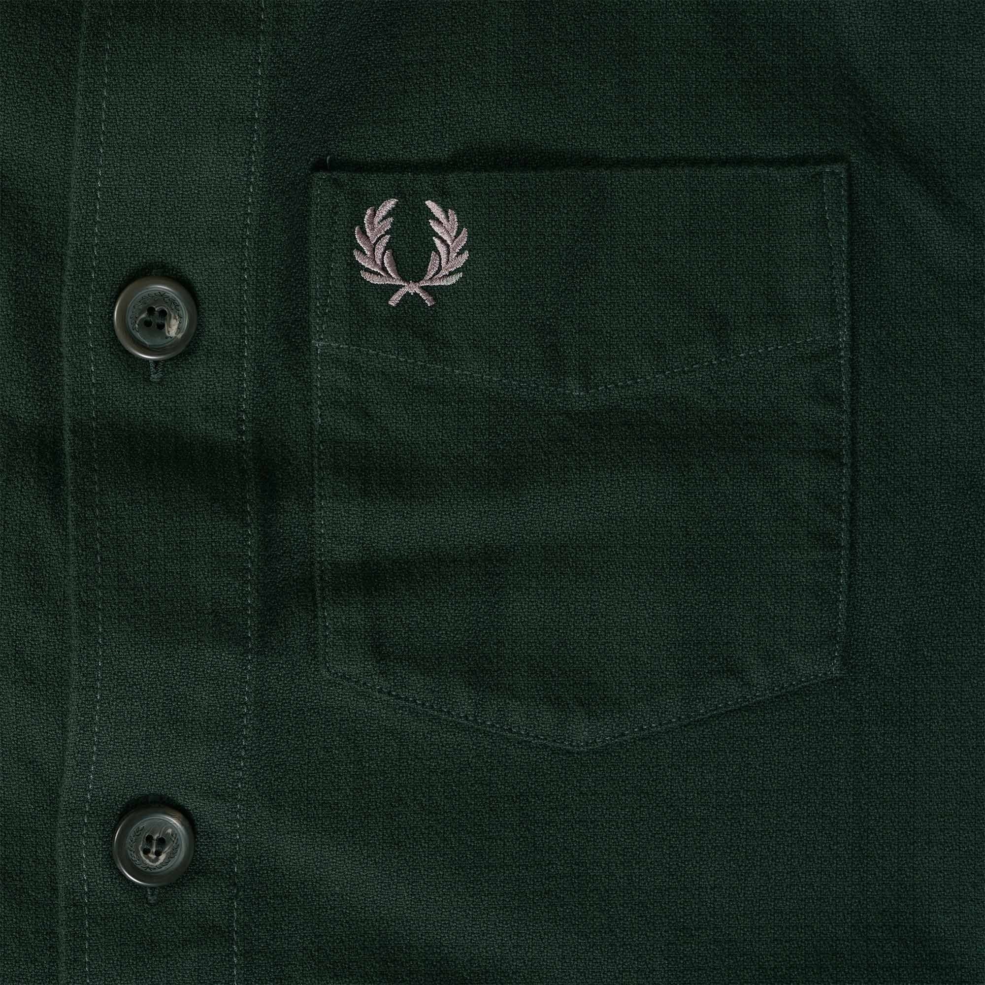 Fred Perry Wool Blend Overshirt - Night Green