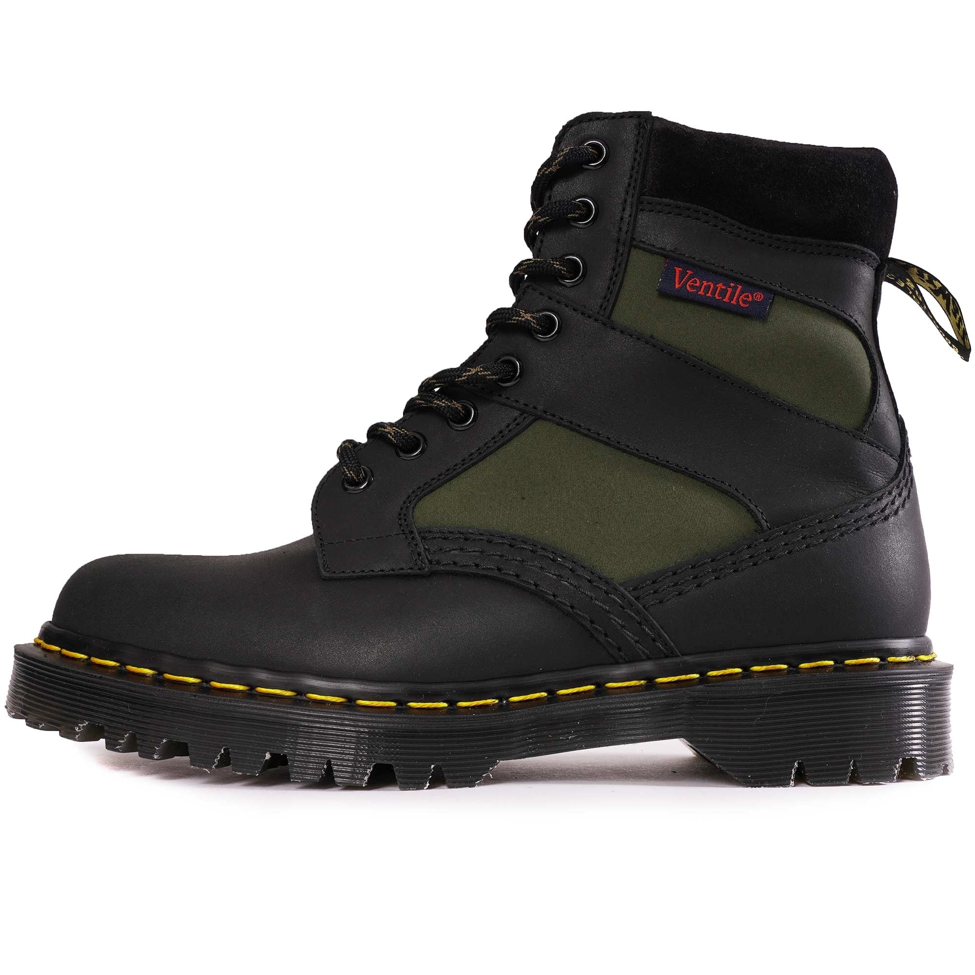 1460 Made In England Padded Panel Lace Up Boots - Black/Olive