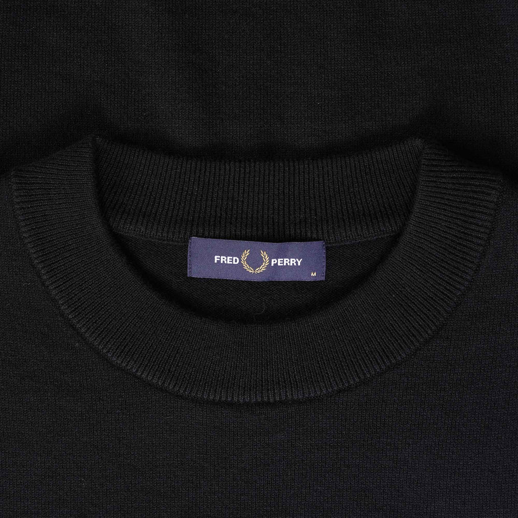 Fred Perry Tipped Sleeve Crew Neck - Black