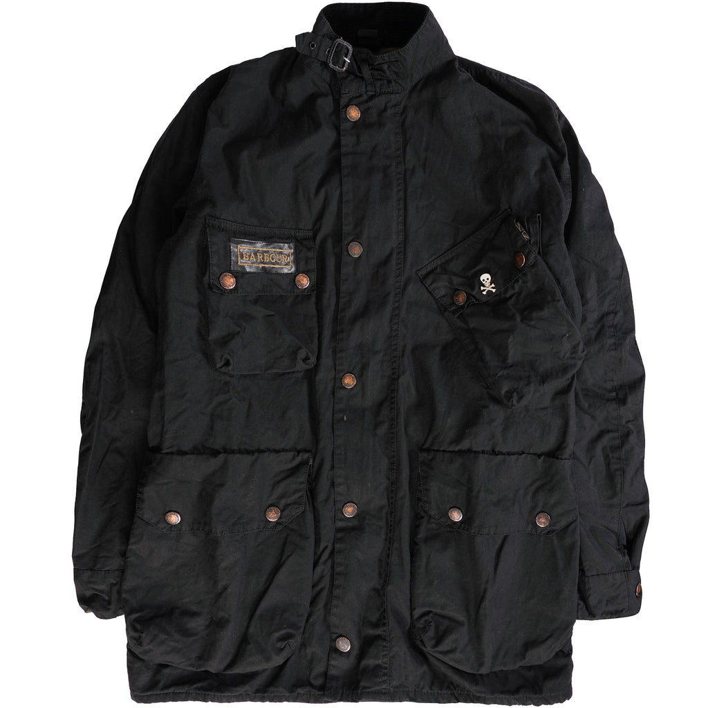 Barbour International Distressed Wax Jacket - Black