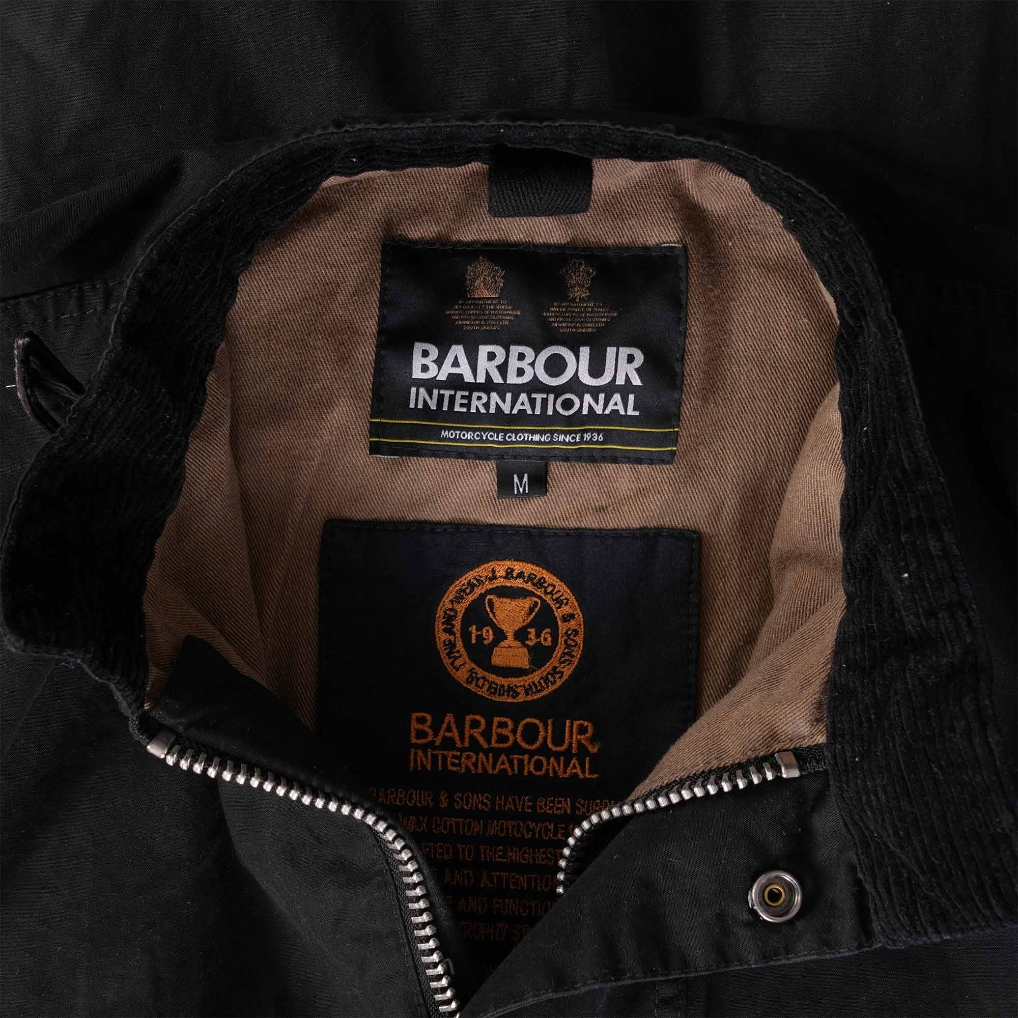 Barbour International Distressed Wax Jacket - Black