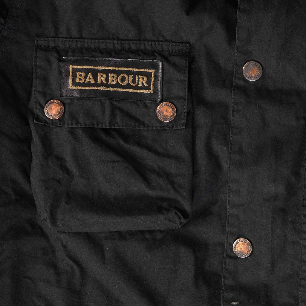 Barbour International Distressed Wax Jacket - Black