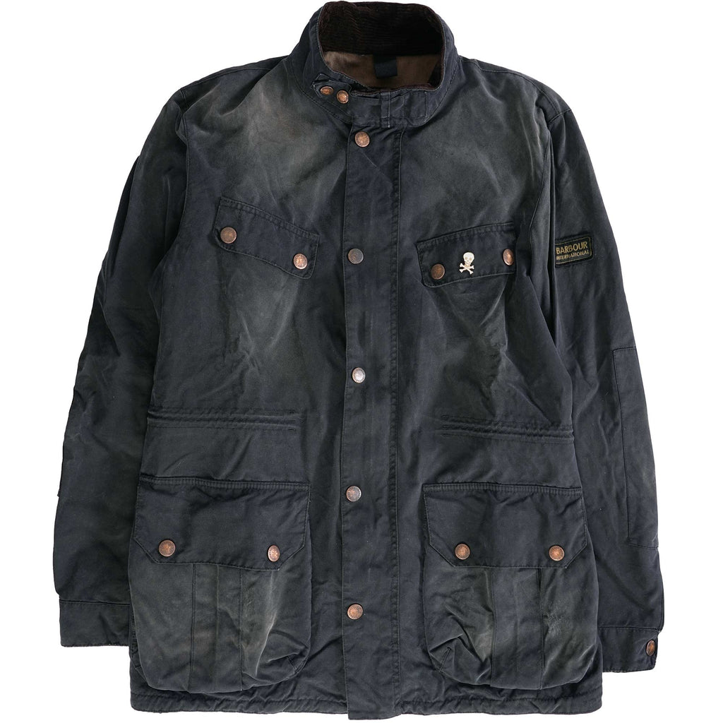 Barbour International Distressed Duke Wax Jacket - Navy