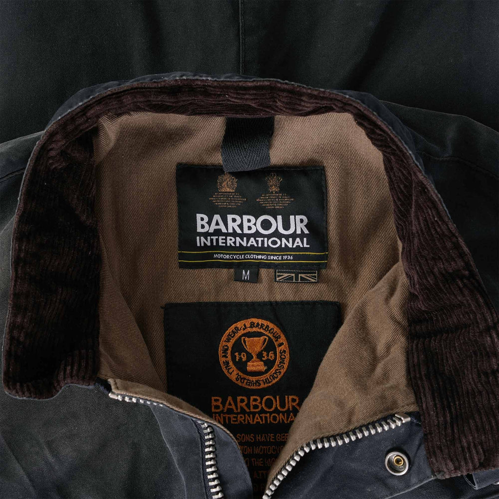 Barbour International Distressed Duke Wax Jacket - Navy