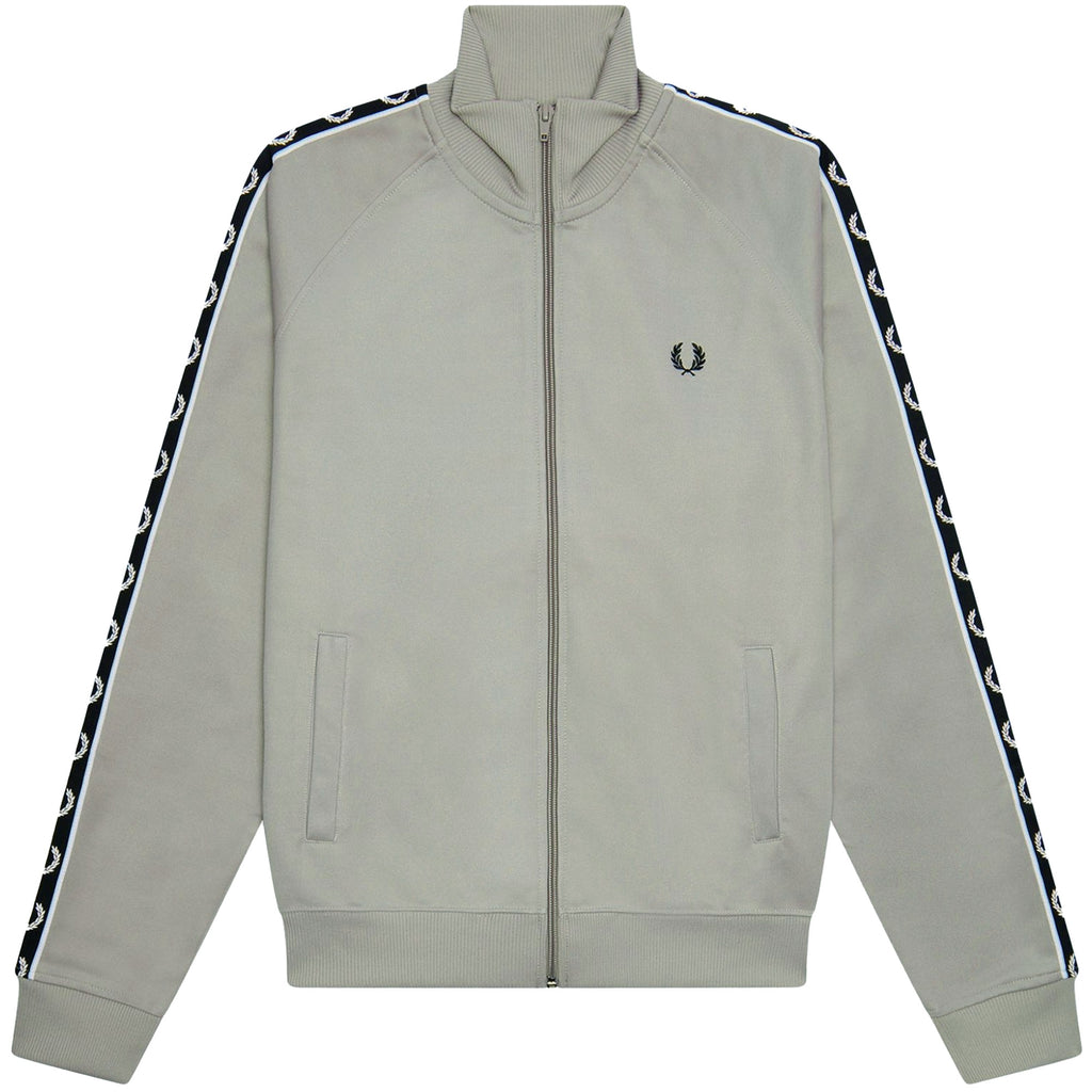 Fred Perry Contrast Taped Track Jacket - Concrete
