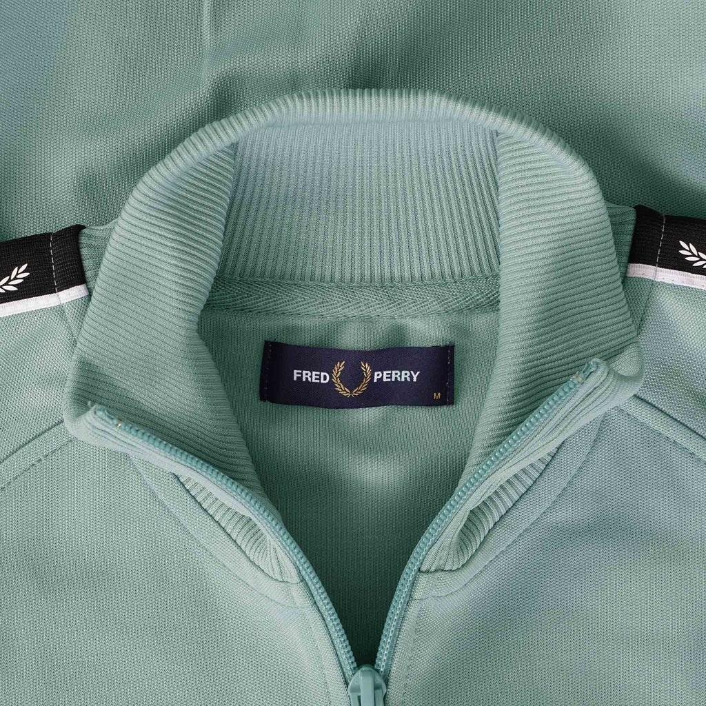 Fred Perry Contrast Taped Track Jacket - Silver Blue