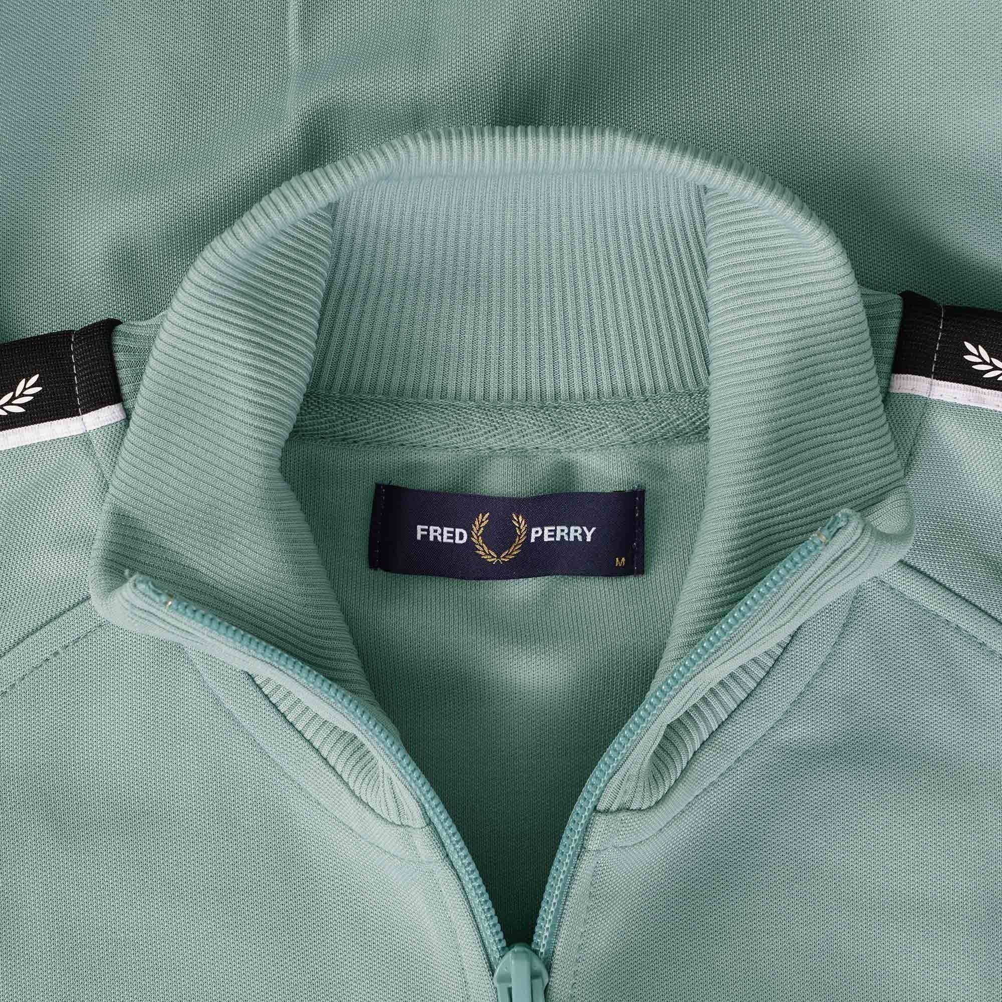 Fred Perry Contrast Taped Track Jacket - Silver Blue