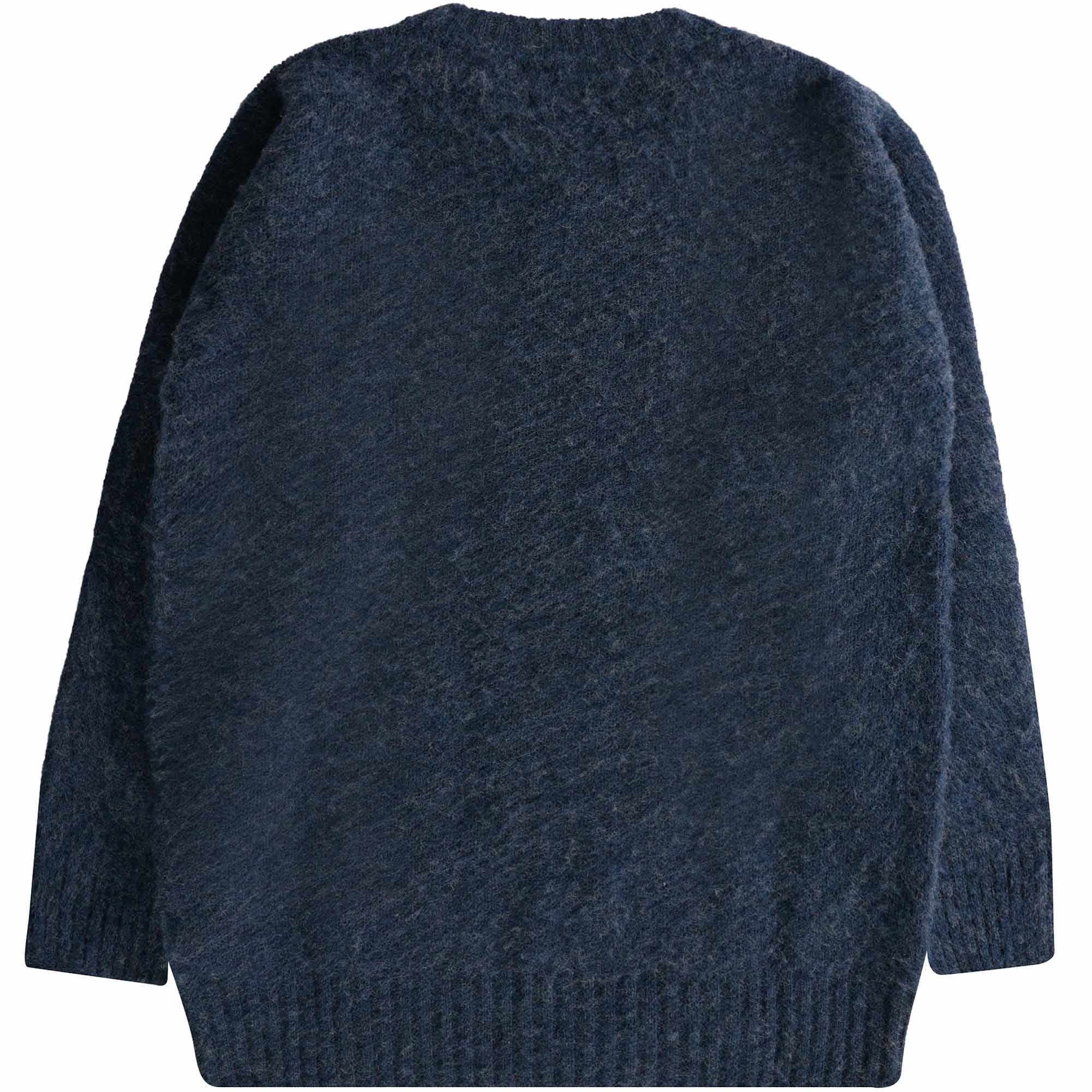 Shetland Woollen Co Shaggy Crew Knit - Atlantic