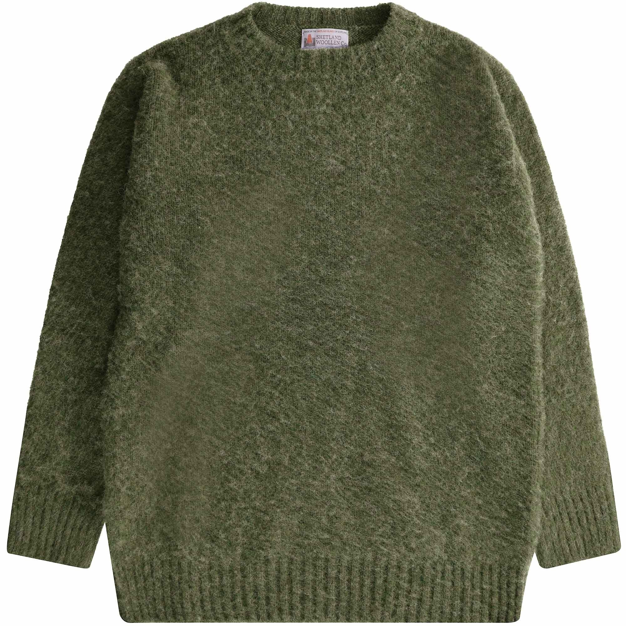 Shetland Woollen Co Shaggy Crew Knit - Artichoke