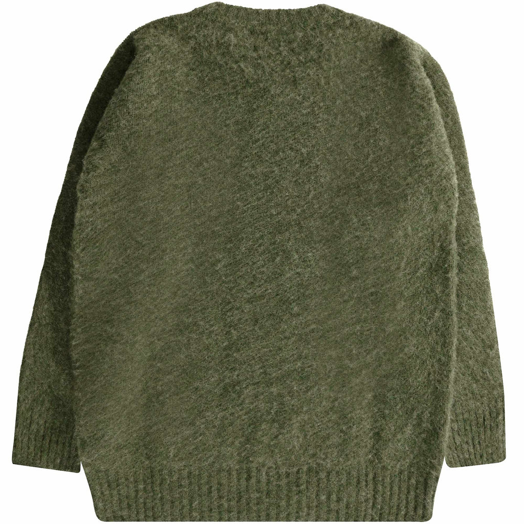 Shetland Woollen Co Shaggy Crew Knit - Artichoke