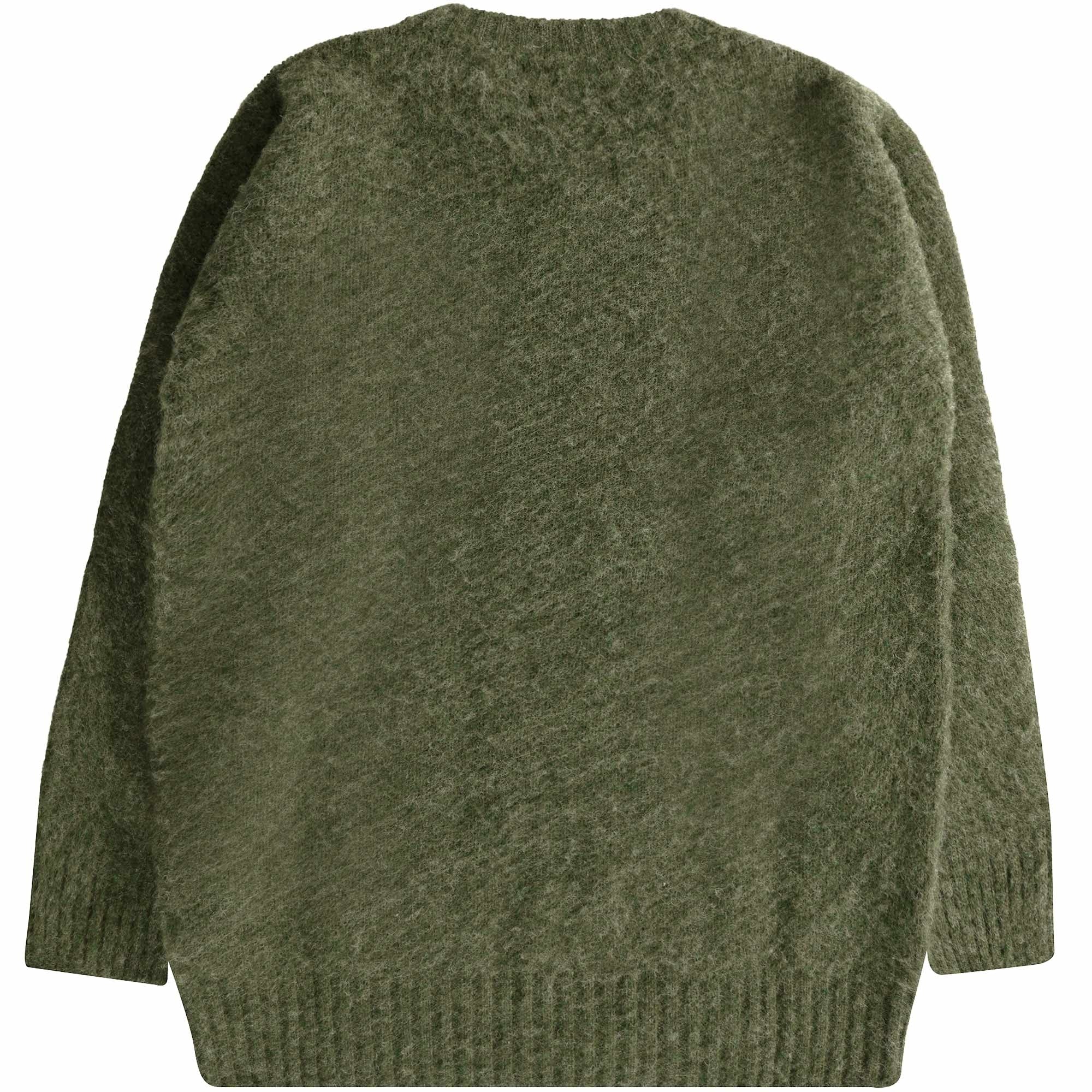 Shetland Woollen Co Shaggy Crew Knit - Artichoke