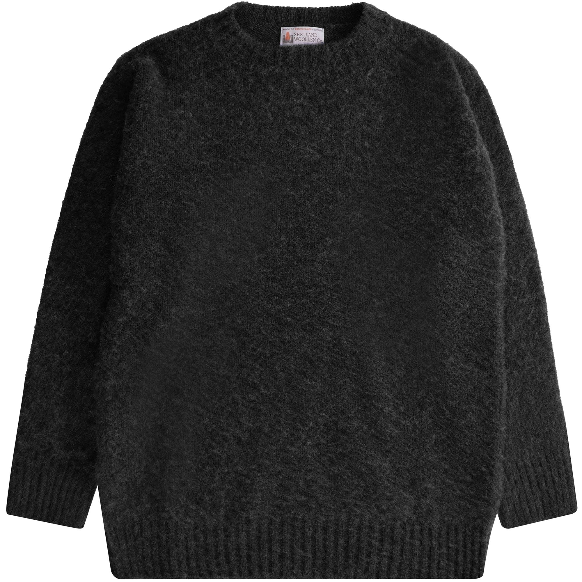 Shetland Woollen Co Shaggy Crew Knit - Charcoal