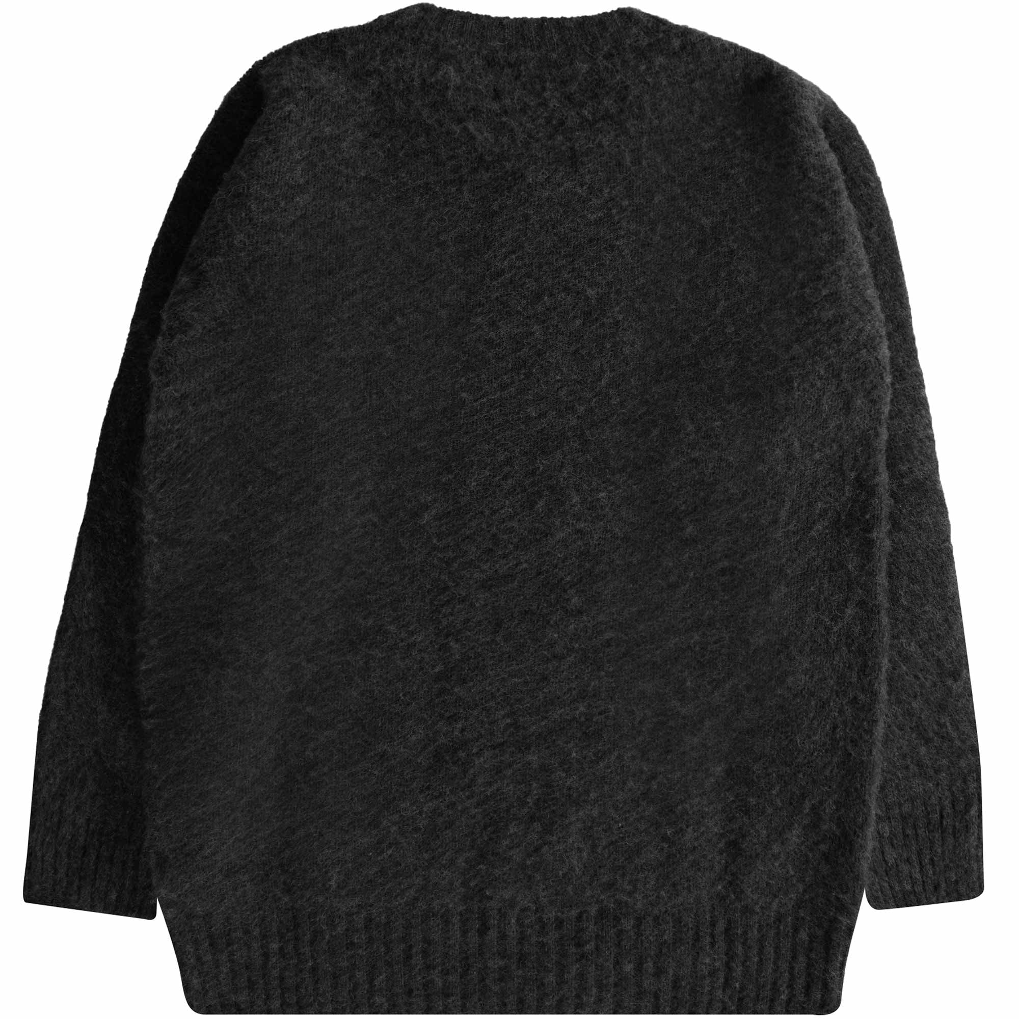 Shetland Woollen Co Shaggy Crew Knit - Charcoal