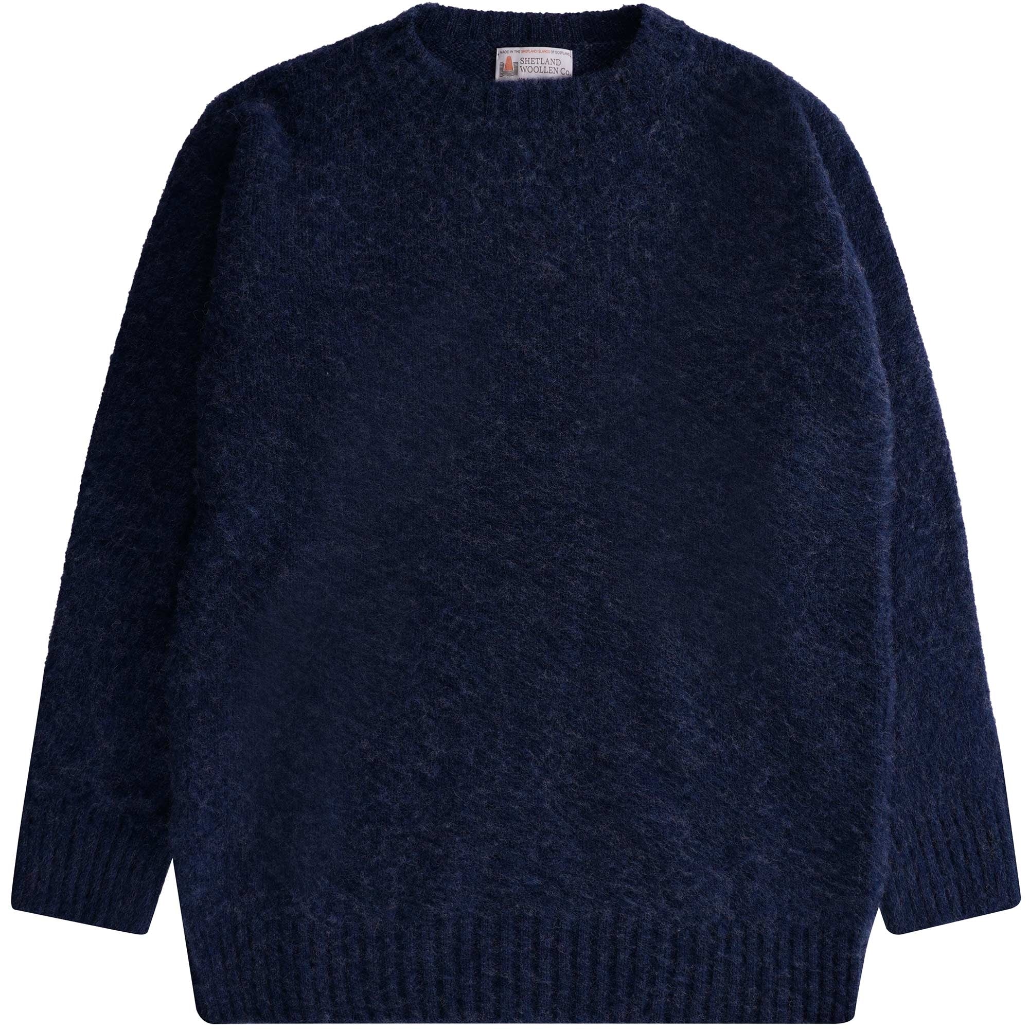 Shetland Woollen Co Shaggy Crew Knit - Admiral