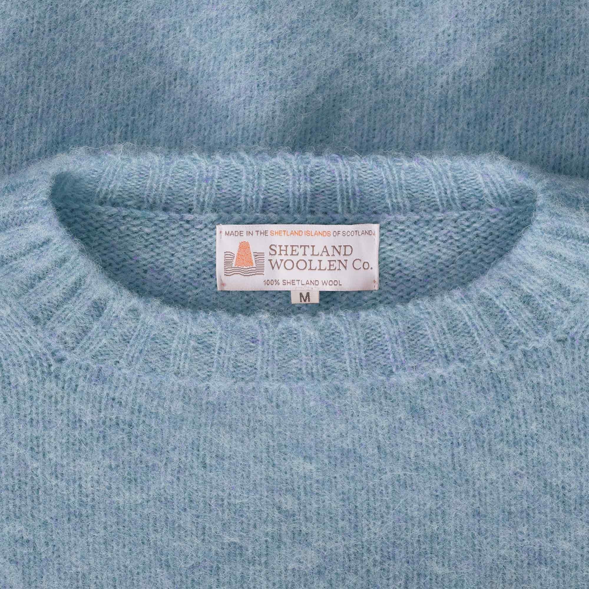 Shetland Woollen Co Shaggy Crew Knit - Sky