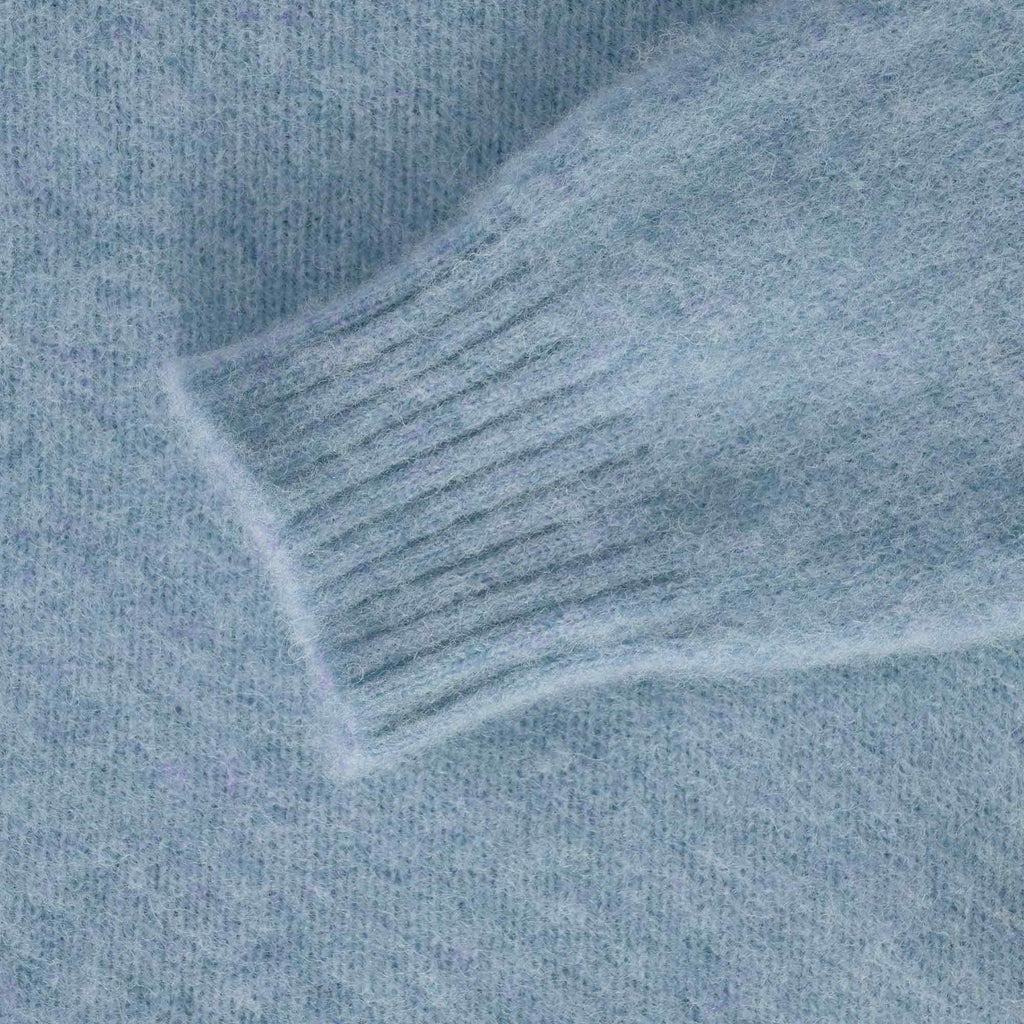 Shetland Woollen Co Shaggy Crew Knit - Sky
