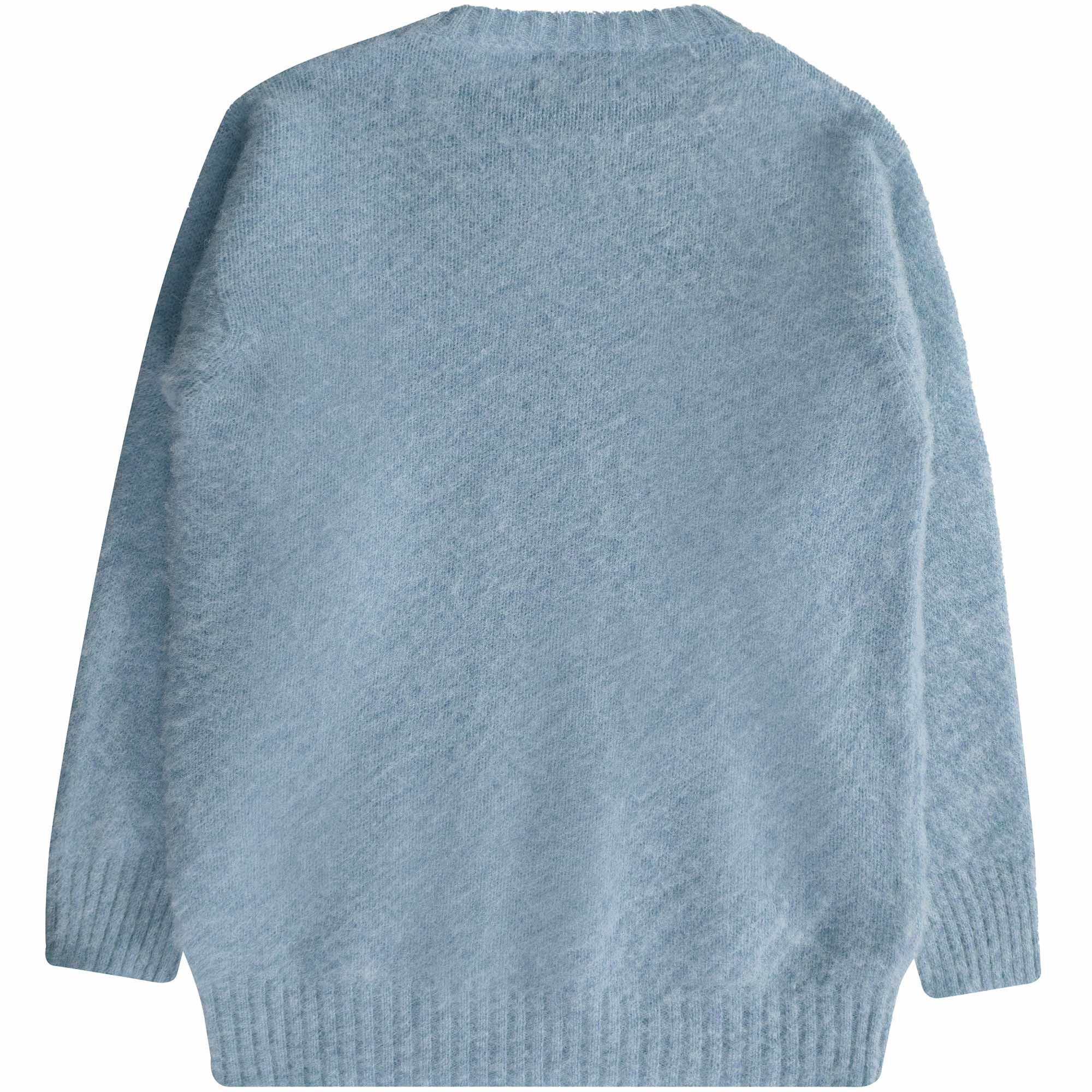 Shetland Woollen Co Shaggy Crew Knit - Sky