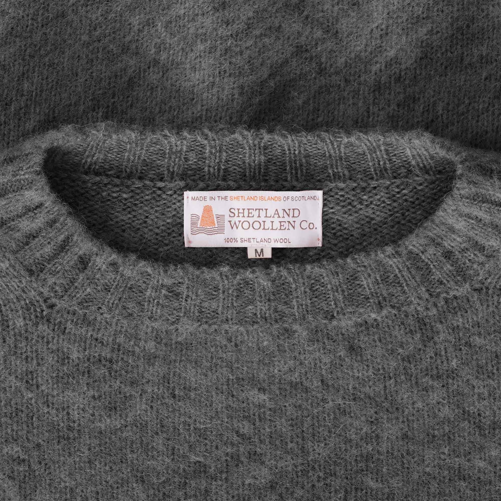 Shetland Woollen Co Shaggy Crew Knit - Heron
