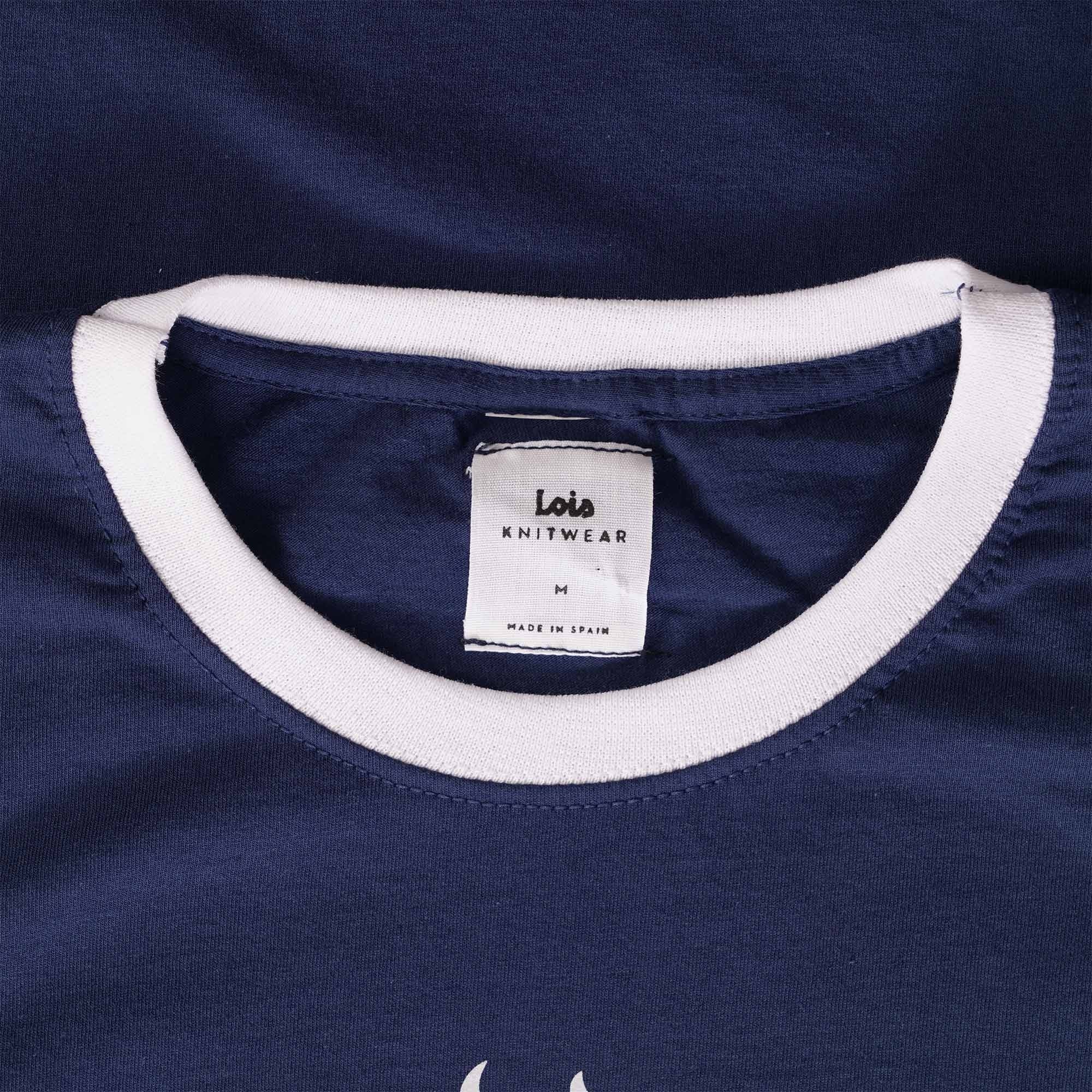 Lois Jeans Ringer Logo T-Shirt - Navy