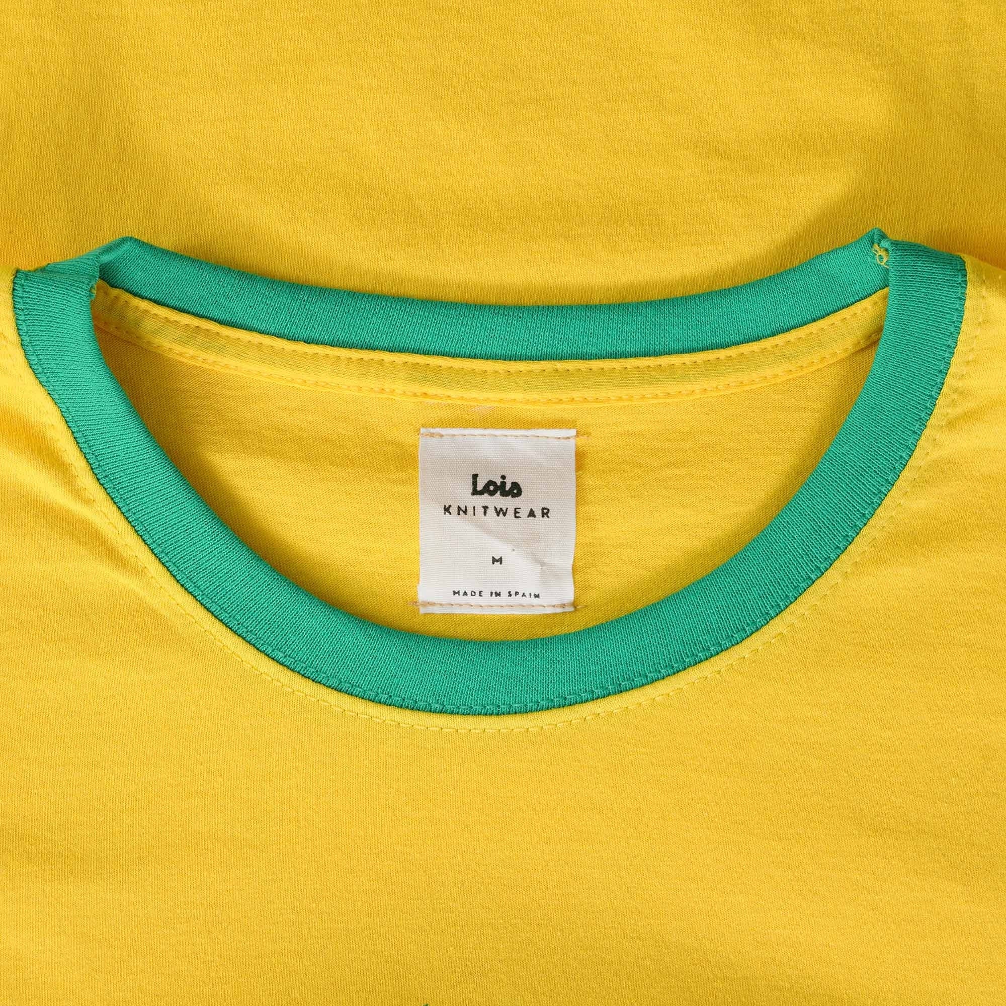 Lois Jeans Ringer Logo T-Shirt - Yellow