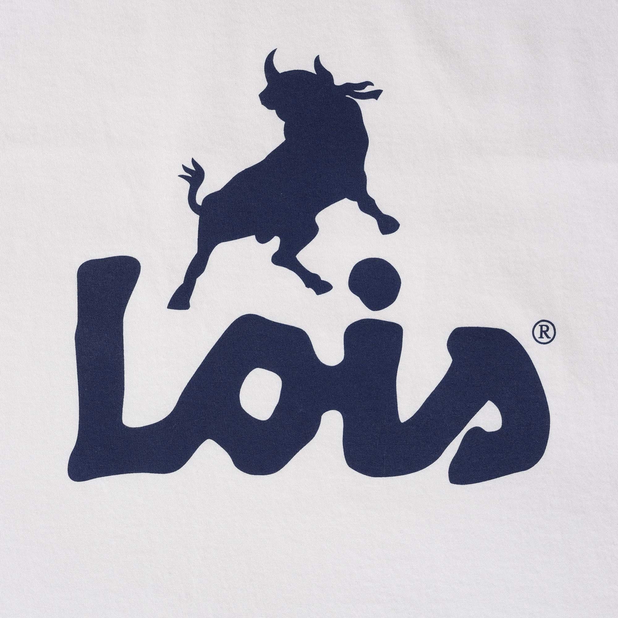 Lois Jeans Ringer Logo T-Shirt - White/Navy