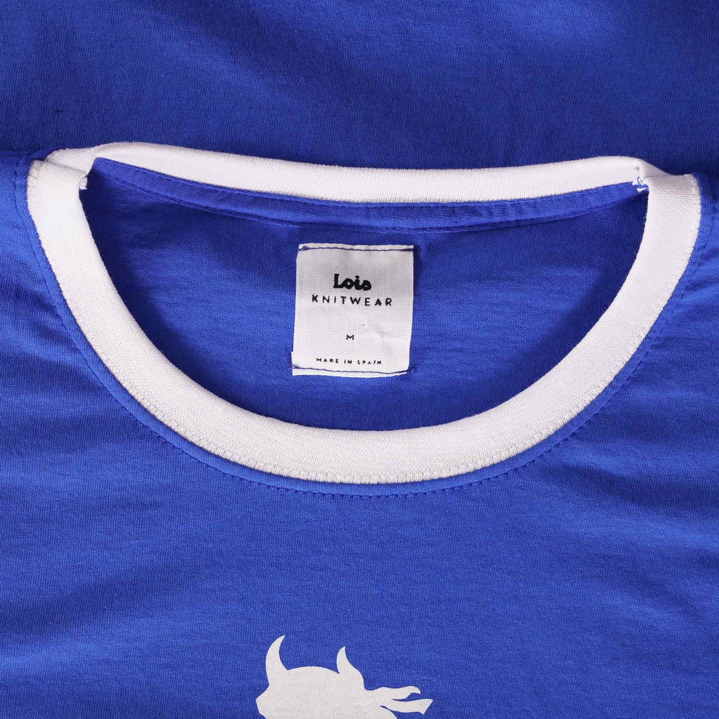Lois Jeans Ringer Logo T-Shirt - Royal Blue