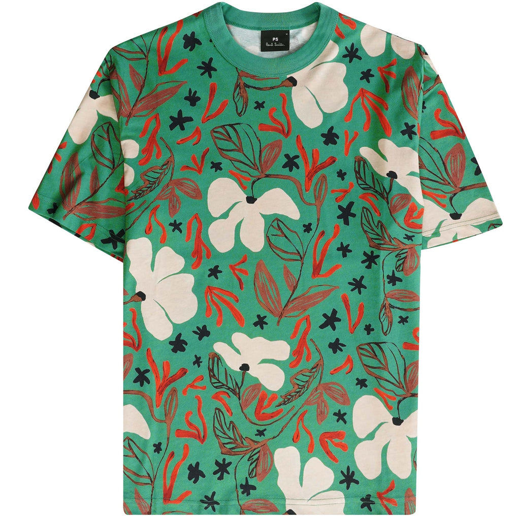 Paul Smith Sea Floral Print T-Shirt - Emerald