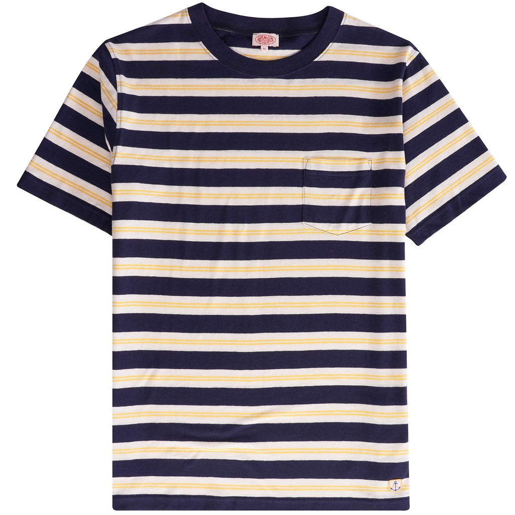 Armor Lux Short Sleeve Striped T-Shirt - Marine