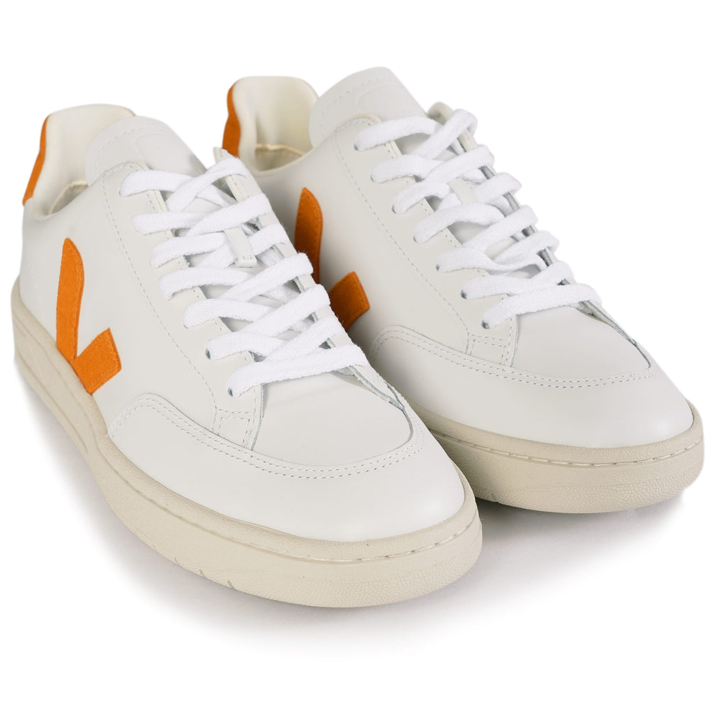 Veja Women's V-12 Leather - Extra White/Pumpkin