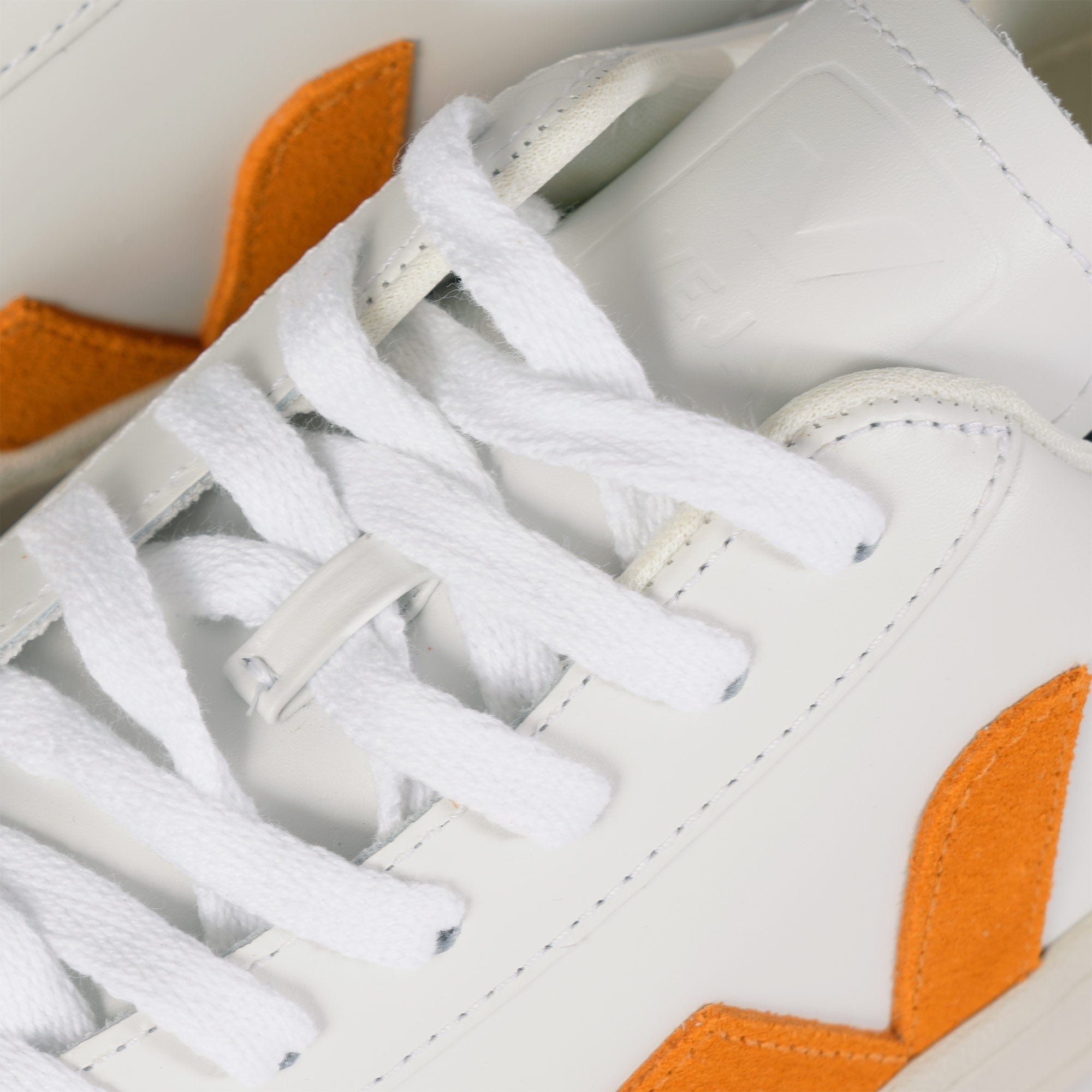 Veja Women's V-12 Leather - Extra White/Pumpkin