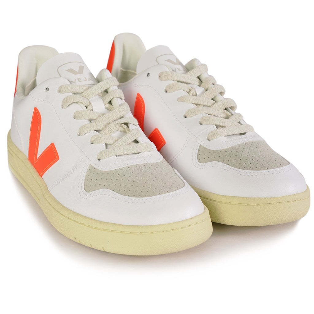 Veja Womens V-10 CWL -White & Orange