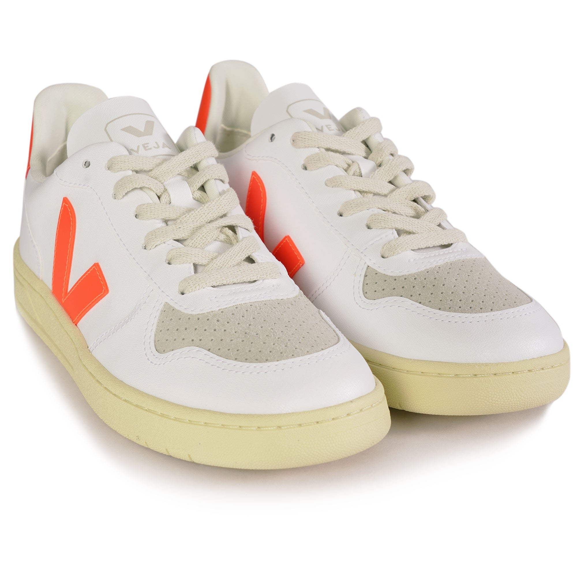 Veja Womens V-10 CWL -White & Orange