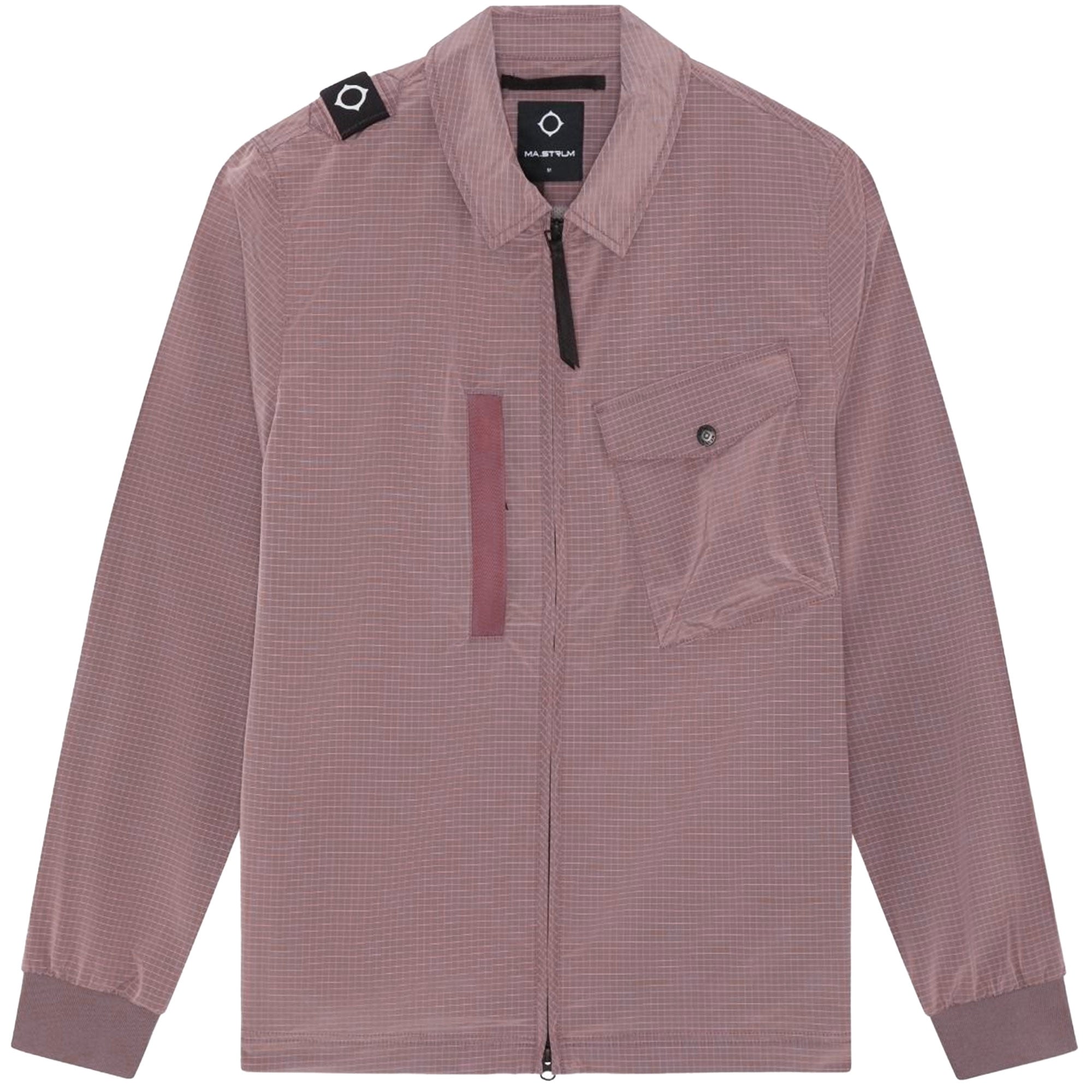 Ma Strum Nylon Grid Overshirt - Mud Pink