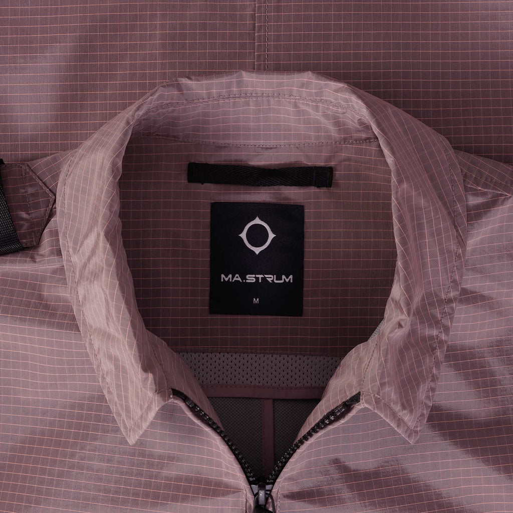 Ma Strum Nylon Grid Overshirt - Mud Pink