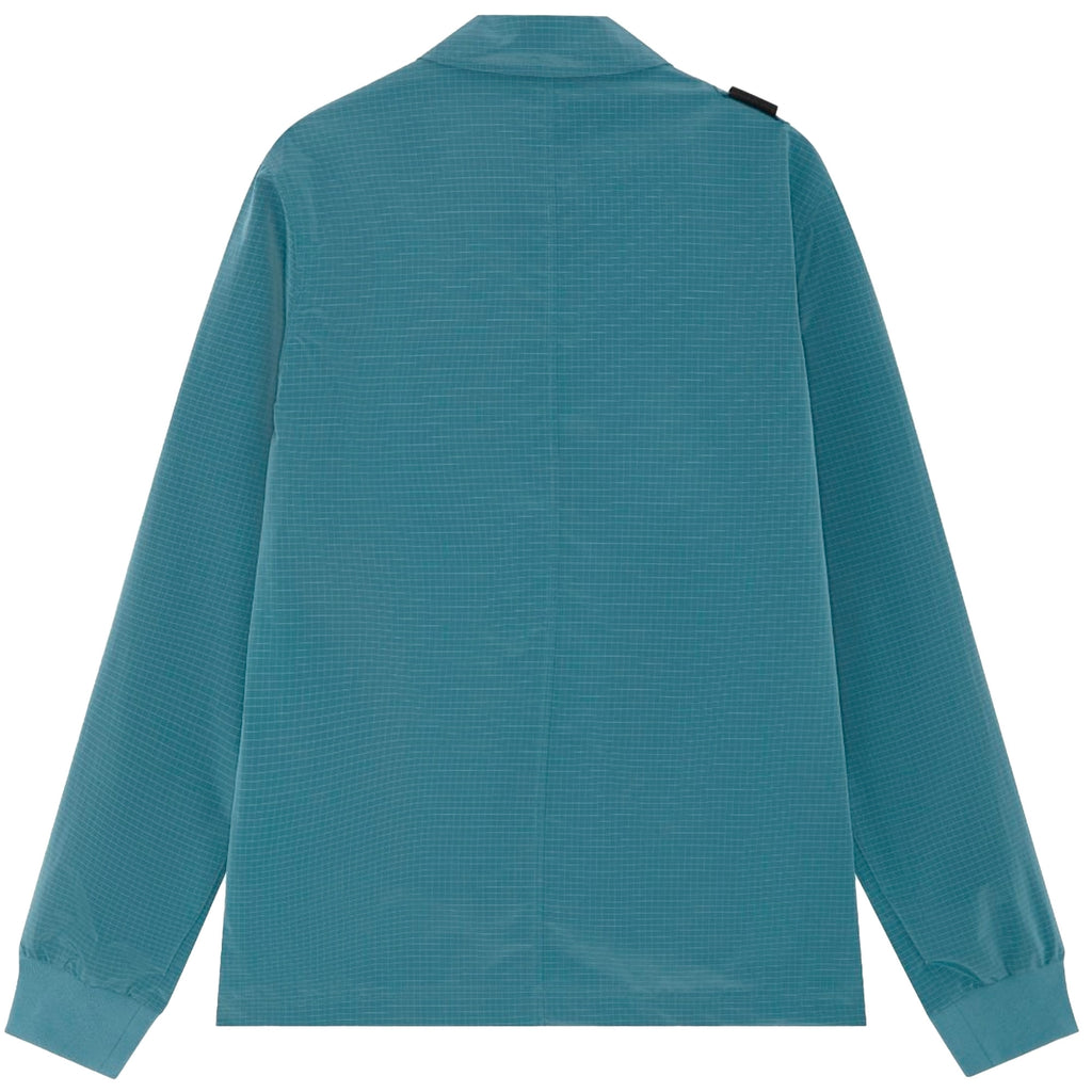 Ma Strum Nylon Grid Overshirt - Sea Blue