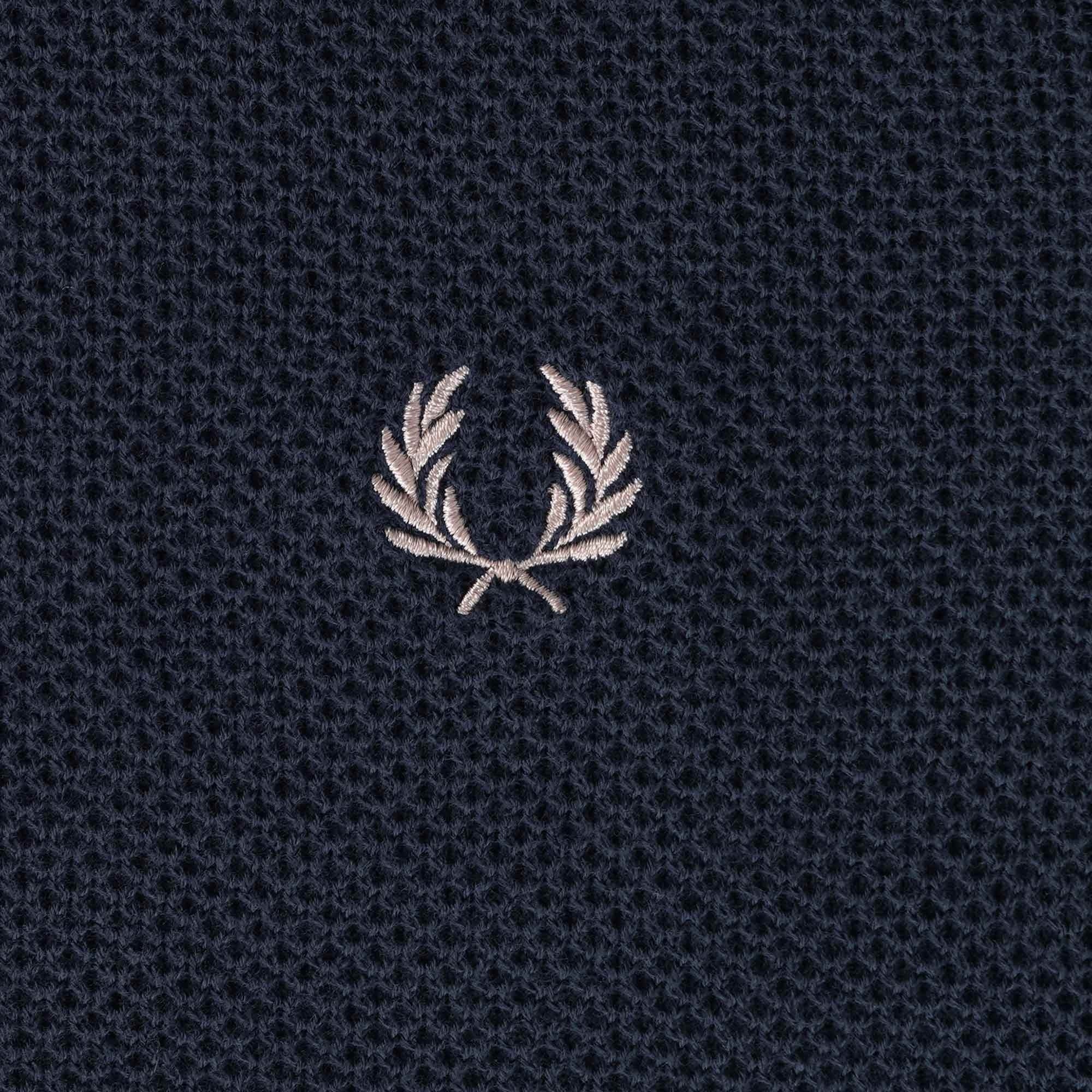 Fred Perry K5 Textured Front Knitted Shirt - Deep Carbon
