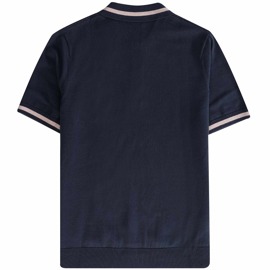 Fred Perry K5 Textured Front Knitted Shirt - Deep Carbon