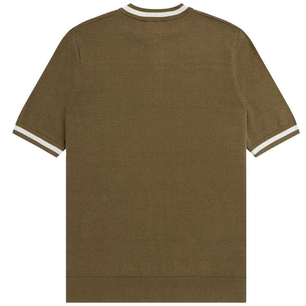 Fred Perry K5 Textured Front Knitted Henley - Shaded Stone