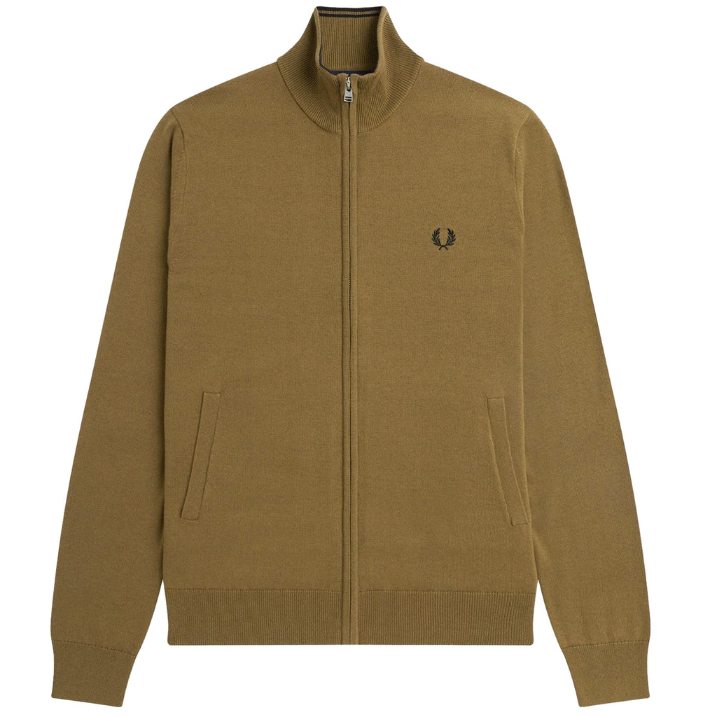 Fred Perry K4 Classic Zip Through Cardigan - Shaded Stone