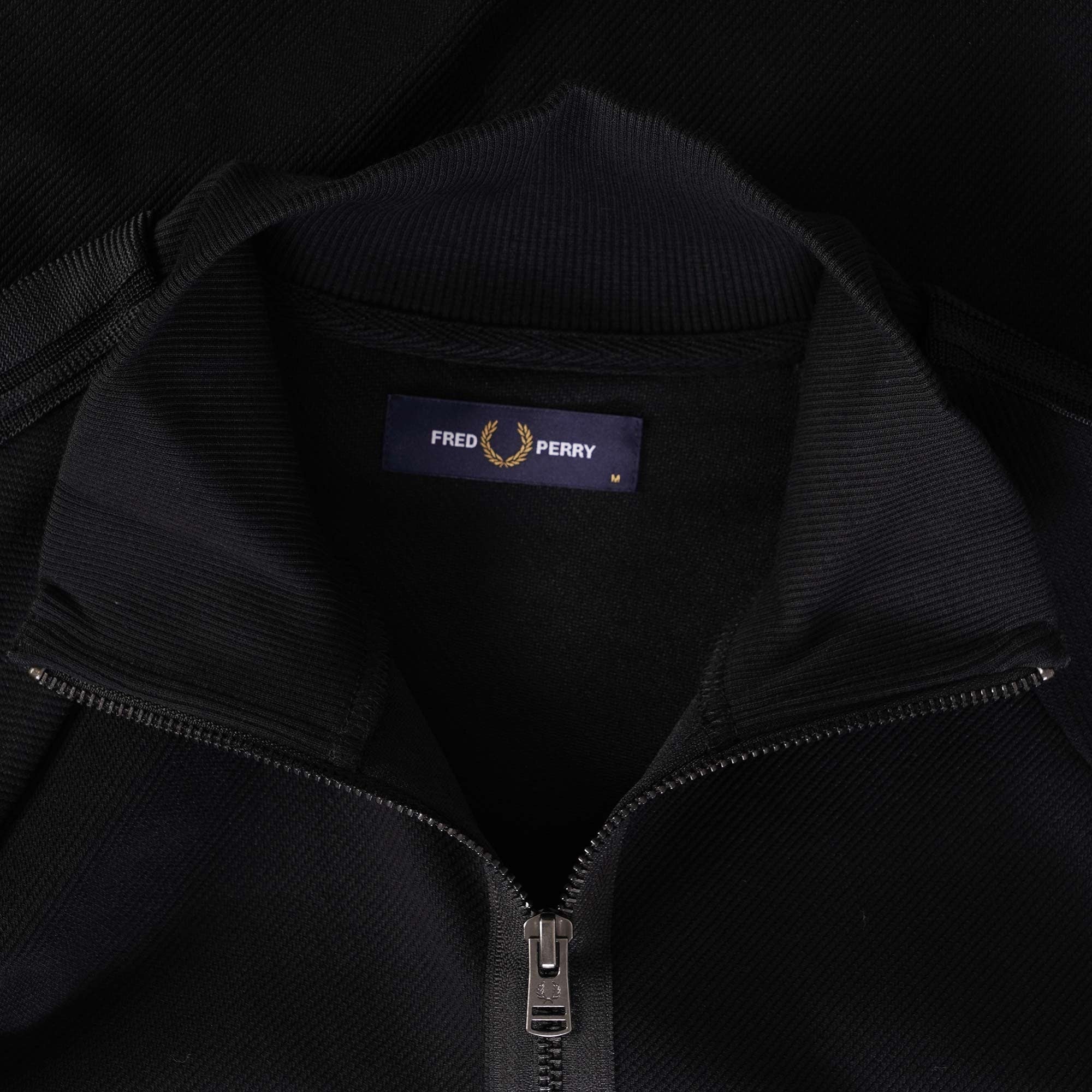 Fred Perry J5 Knitted Tape Track Jacket - Black