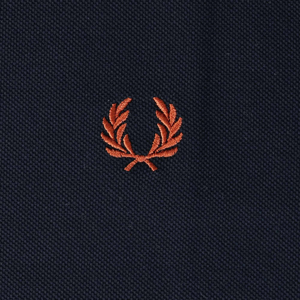 Fred Perry Striped Collar Polo Shirt - Navy
