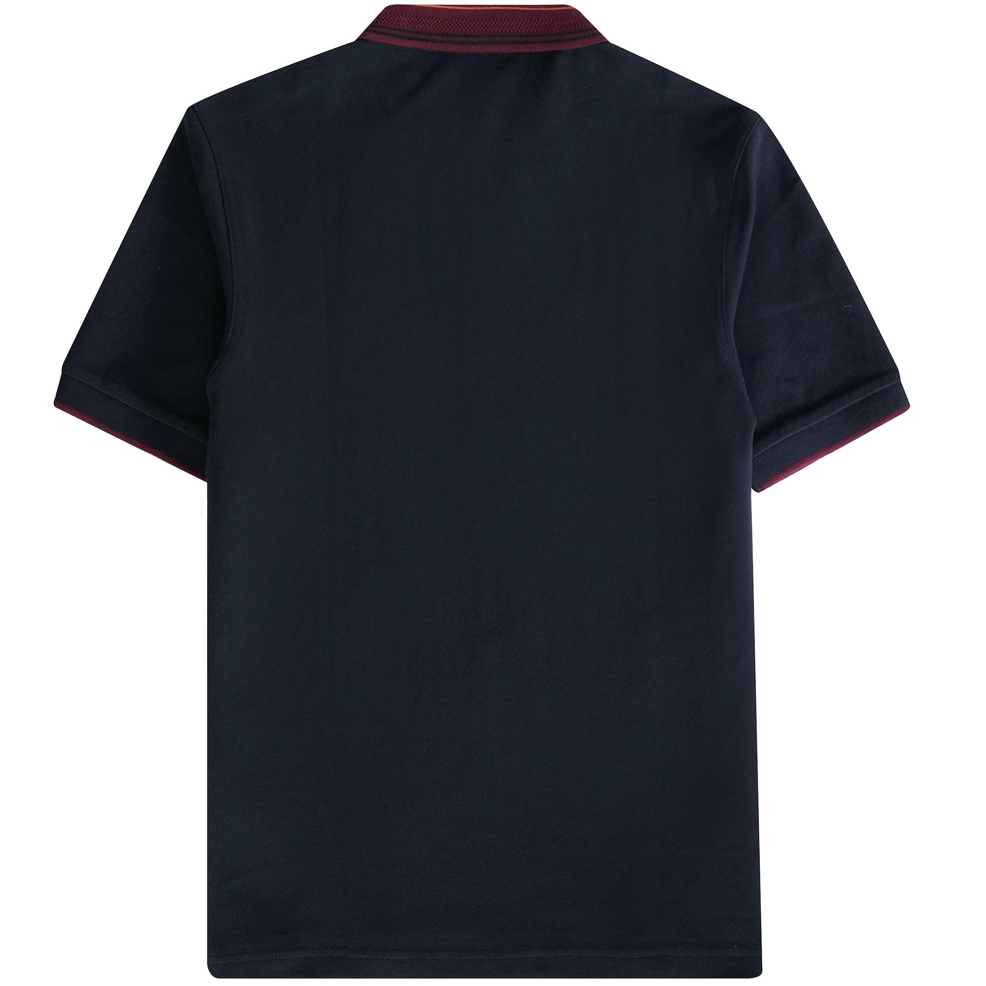 Fred Perry Striped Collar Polo Shirt - Navy