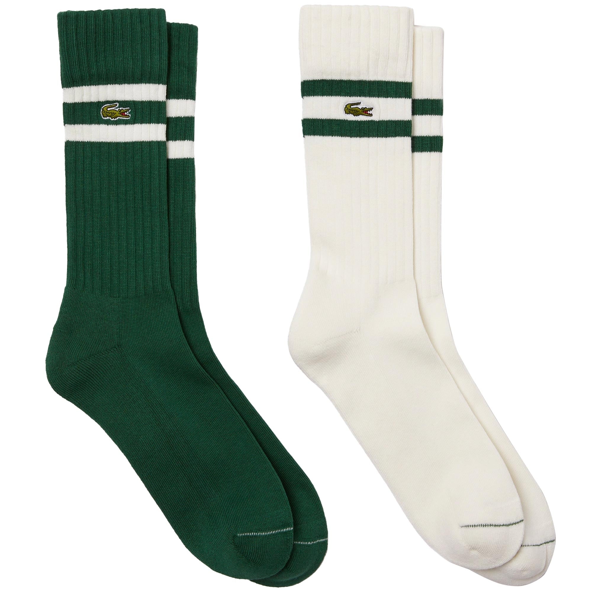 Ribbed Knit Socks Pack - White/Green