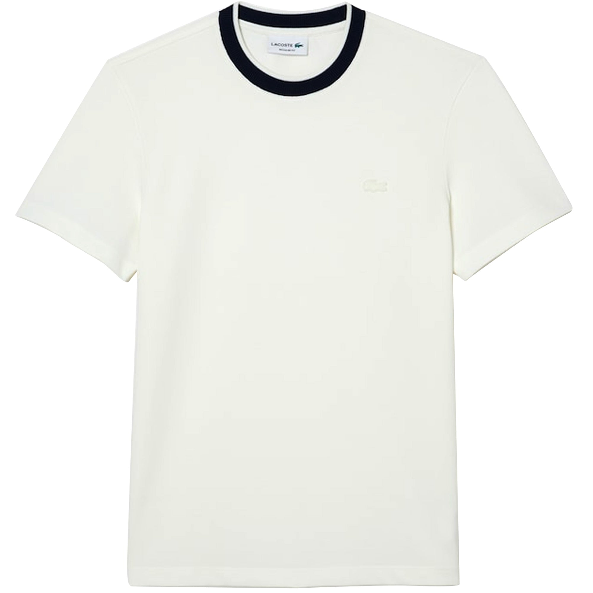 Lacoste Regular Fit Stretch Piqu  T-shirt - White