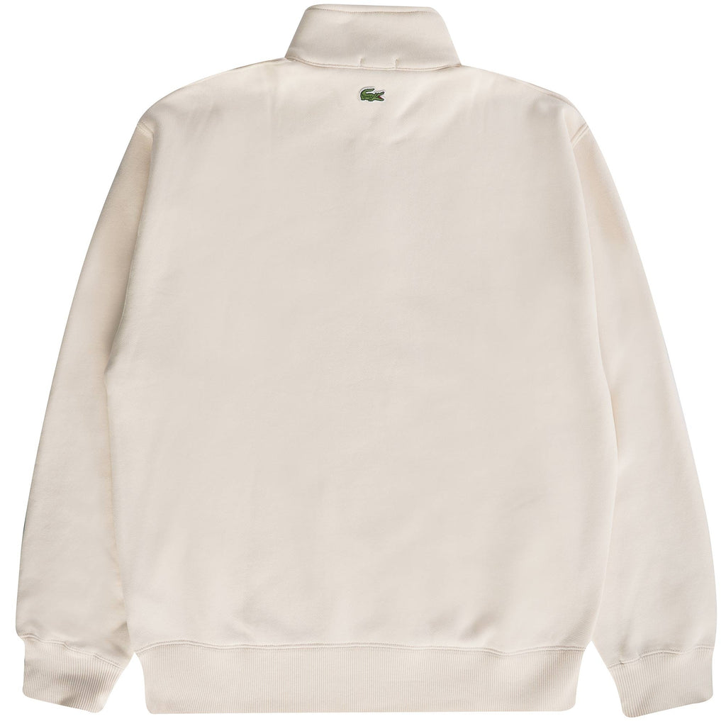 Lacoste Unisex Zip High Neck Organic Cotton Sweatshirt - White