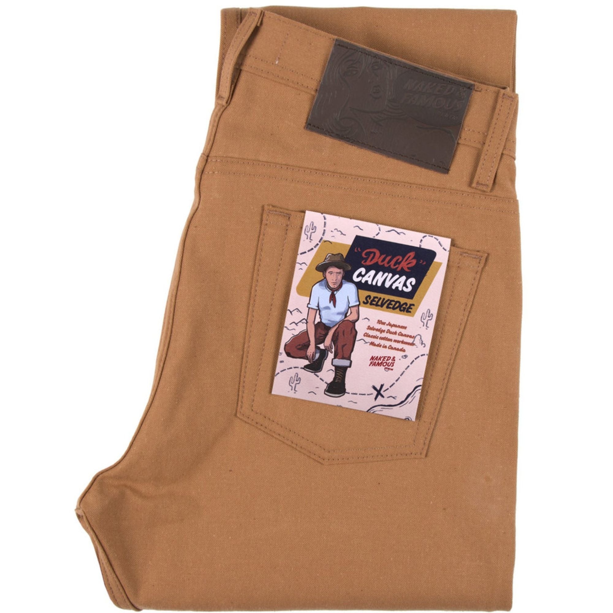 Naked and Famous Denim Weird Guy Duck Canvas Selvedge - Duck Orange
