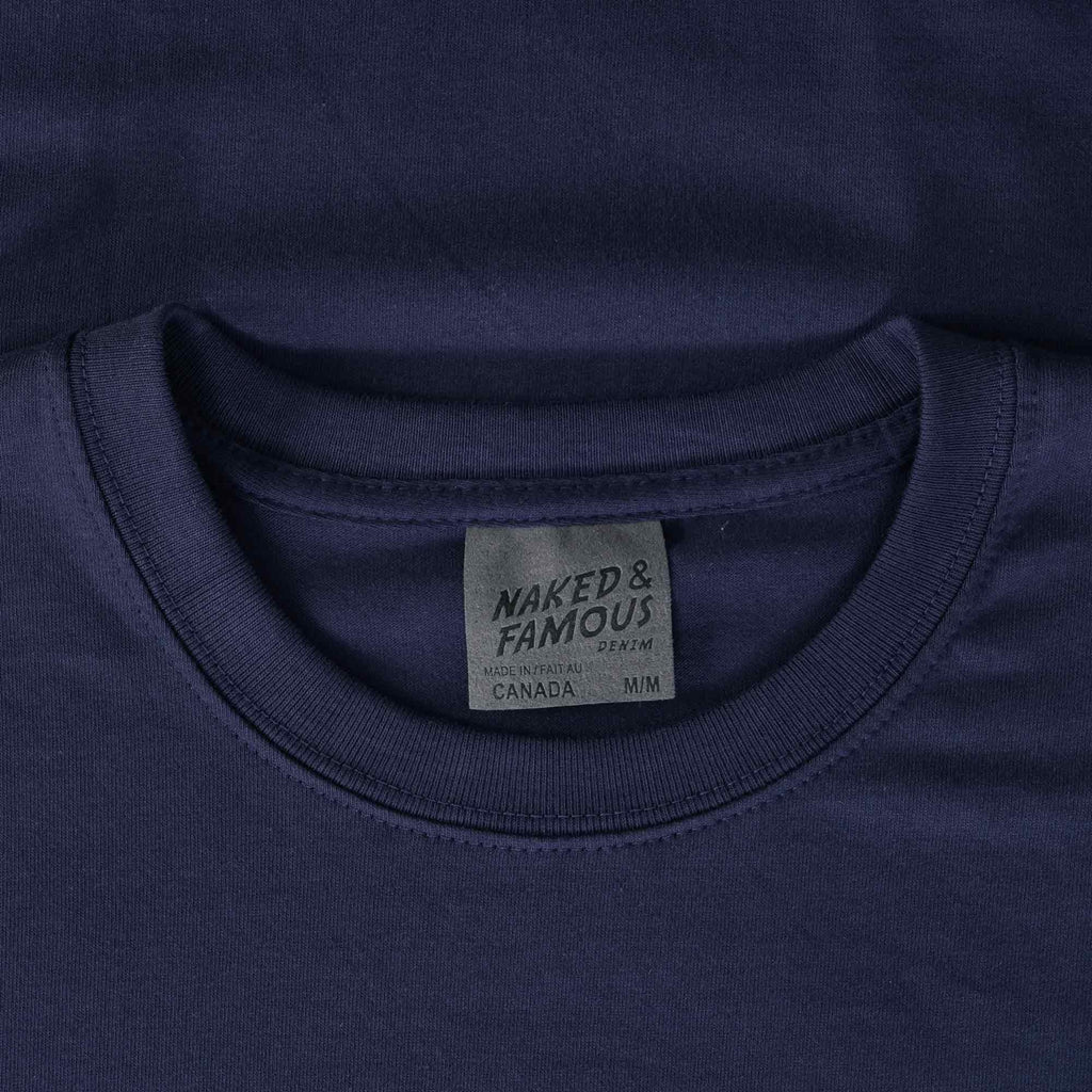 Naked and Famous Denim Circular Knit T-Shirt - Navy